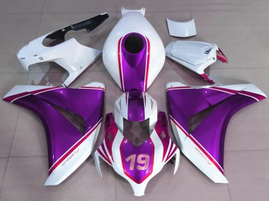 Comprare Carene Moto Honda CBR1000RR 2008-2011 - Bianco Lucido Viola Rosa 19