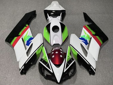 Comprare Carene Moto Honda CBR1000RR 2004-2005 - Bianco Verde Rosso Nero Lucido Stella