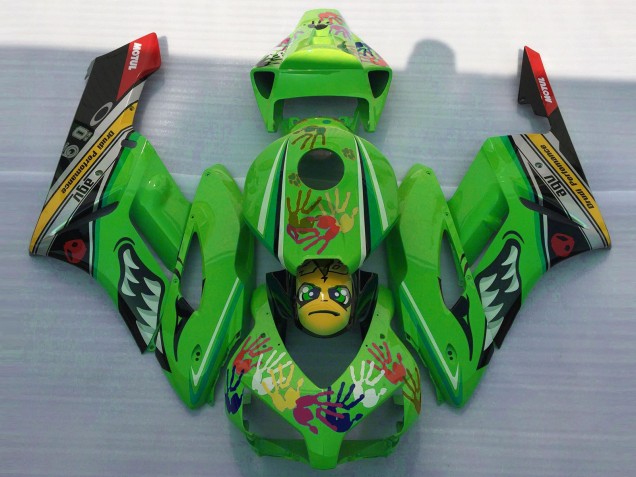 Comprare Carene Moto Honda CBR1000RR 2004-2005 - Verde Giallo Nero Rosso Squalo