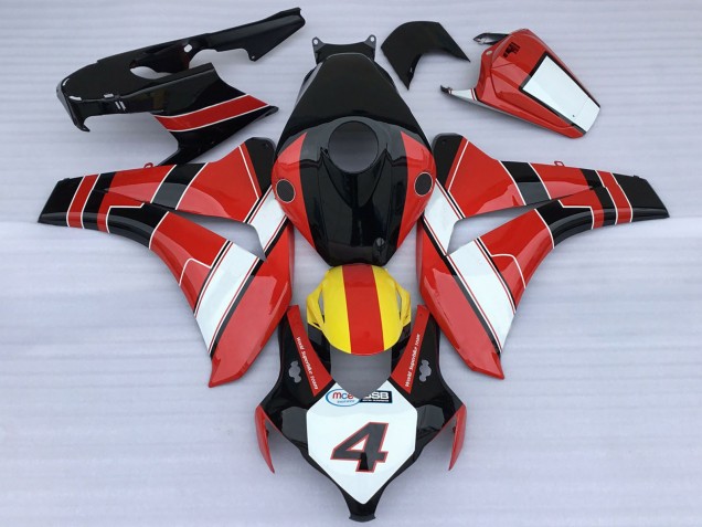 Comprare Carene Moto Honda CBR1000RR 2008-2011 - Rosso Bianco Giallo Nero Lucido Stile di Corsa