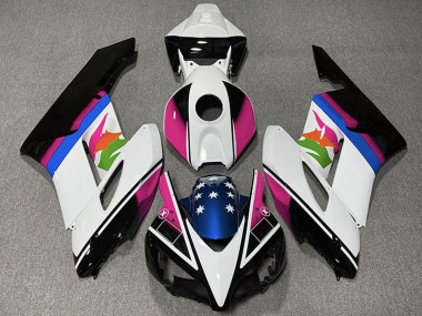 Comprare Carene Moto Honda CBR1000RR 2004-2005 - Bianco Rosa Blu Nero Lucido Stella
