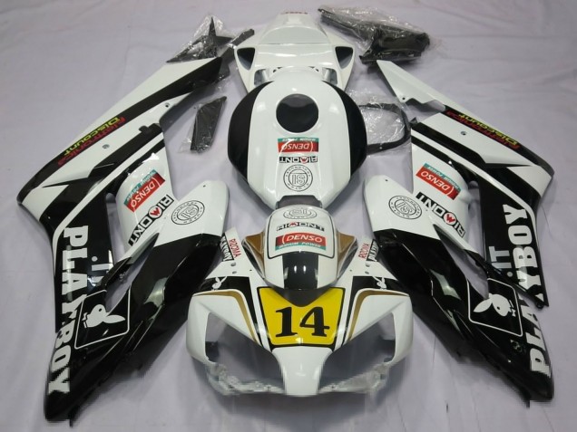 Comprare Carene Moto Honda CBR1000RR 2004-2005 - Bianco Nero Lucido Giallo Playboy 14