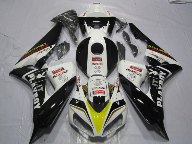 Comprare Carene Moto Honda CBR1000RR 2006-2007 - Bianco Giallo Rosso Nero Lucido Denso PlayBoy