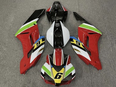 Comprare Carene Moto Honda CBR1000RR 2004-2005 - Bianco Rosso Verde Giallo Nero Lucido 6