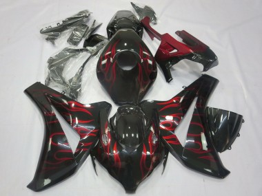 Comprare Carene Moto Honda CBR1000RR 2008-2011 - Nero Lucido Rosso Fiamma