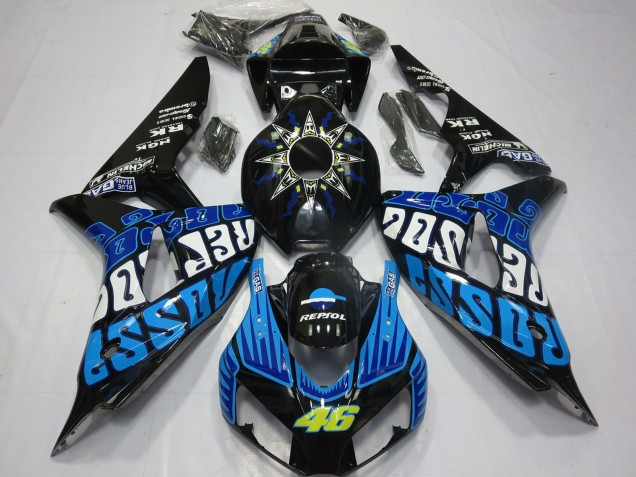 Comprare Carene Moto Honda CBR1000RR 2006-2007 - Nero Lucido Blu Rossi 46