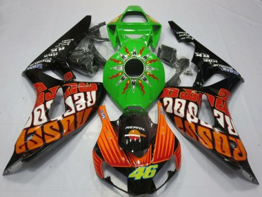 Comprare Carene Moto Honda CBR1000RR 2006-2007 - Verde Arancia Nero Lucido Rossi 46