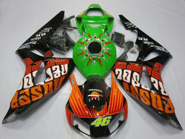 Comprare Carene Moto Honda CBR1000RR 2006-2007 - Verde Arancia Nero Lucido Rossi 46