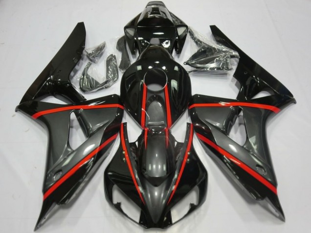 Comprare Carene Moto Honda CBR1000RR 2006-2007 - Nero Lucido Grigio Rosso