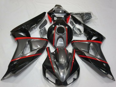 Comprare Carene Moto Honda CBR1000RR 2006-2007 - Grigio Nero Lucido Rosso Banda