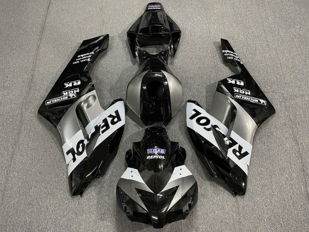Comprare Carene Moto Honda CBR1000RR 2004-2005 - Argento Bianco Nero Lucido Repsol