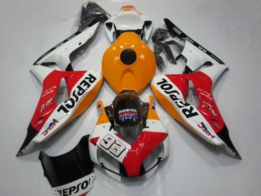 Comprare Carene Moto Honda CBR1000RR 2006-2007 - Arancia Bianco Rosso Nero Lucido Repsol 93