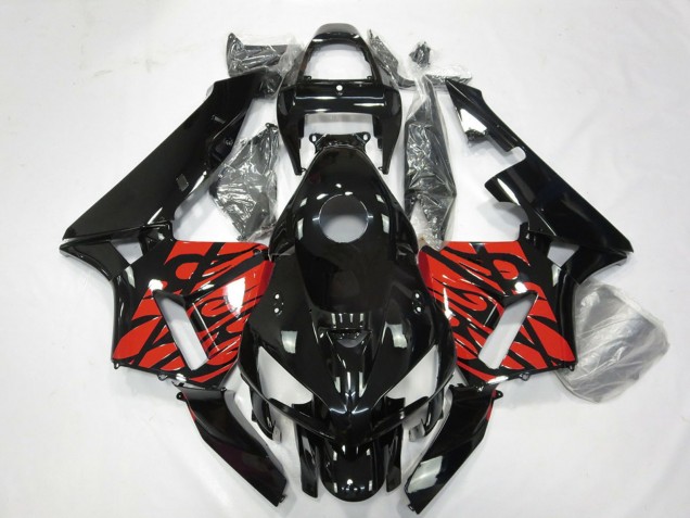 Comprare Carene Moto Honda CBR600RR 2005-2006 - Nero Lucido Tribal Rosso