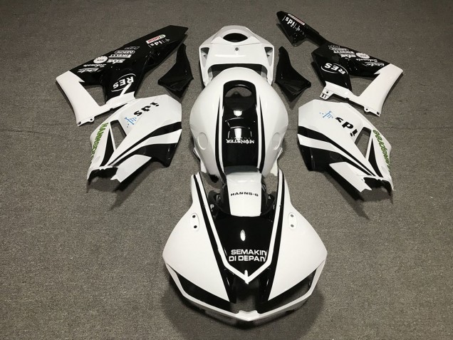 Comprare Carene Moto Honda CBR600RR 2013-2023 - Bianco Nero Lucido