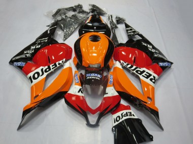 Comprare Kit Carena Moto Honda CBR600RR 2009-2012 - Arancia Bianco Rosso Nero Lucido Repsol