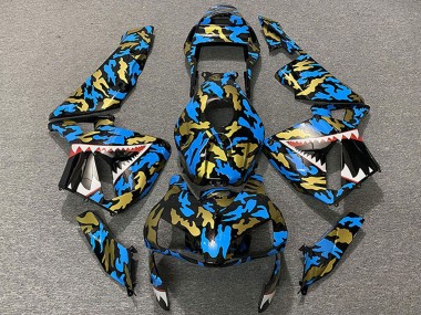 Comprare Carene Moto Honda CBR600RR 2003-2004 - Blu Oro Camouflage Squalo