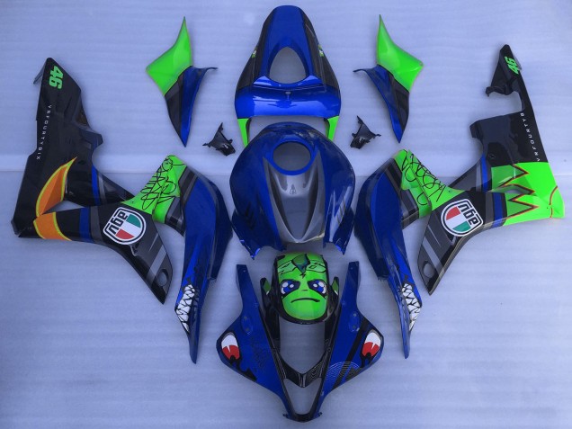 Comprare Carene Moto Honda CBR600RR 2007-2008 - Blu Verde Nero Lucido Squalo
