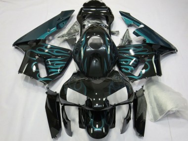 Comprare Carene Moto Honda CBR600RR 2003-2004 - Nero Lucido Verde Fiamma