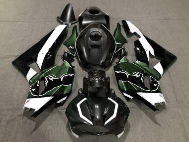 Comprare Carene Moto Honda CBR600RR 2013-2023 - Nero Fibra di Carbonio Bianco Verde Bull