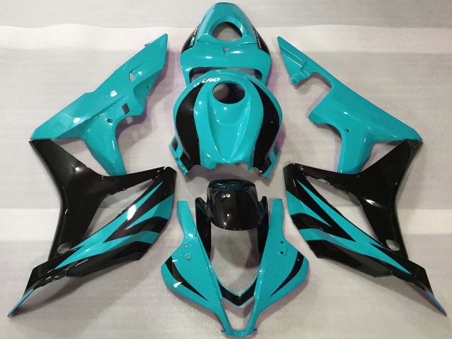 Comprare Carene Moto Honda CBR600RR 2007-2008 - Ciano Blu Nero Lucido OEM Stile