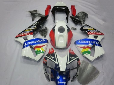 Comprare Kit Carena Moto Honda CBR600RR 2003-2004 - Bianco Rosso Blu Nero Lucido EuroBet