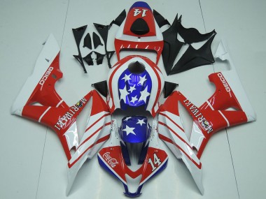 Comprare Carene Moto Honda CBR600RR 2007-2008 - Bianco Rosso Blu Stella Geico 14