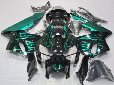 Comprare Carene Moto Honda CBR600RR 2005-2006 - Nero Lucido Teal Fiamma
