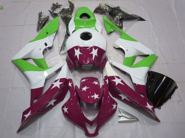 Comprare Carene Moto Honda CBR600RR 2007-2008 - Bianco Verde Rosso Bordeaux Stellas Banda