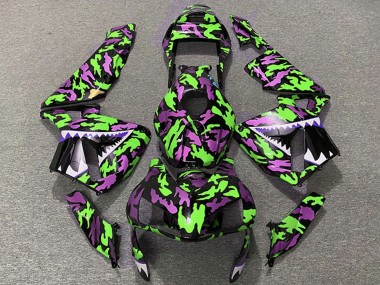 Comprare Carene Moto Honda CBR600RR 2003-2004 - Verde Rosa Camouflage Squalo