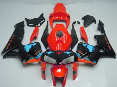 Comprare Carene Moto Honda CBR600RR 2005-2006 - Rosso Azzurro Chiaro Nero Splatter