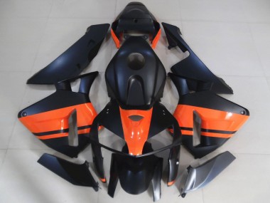 Comprare Carene Moto Honda CBR600RR 2005-2006 - Nero Opaco Lucido Arancia