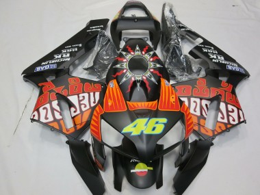 Comprare Carene Moto Honda CBR600RR 2003-2004 - Nero Opaco Arancia Giallo Rossi 46