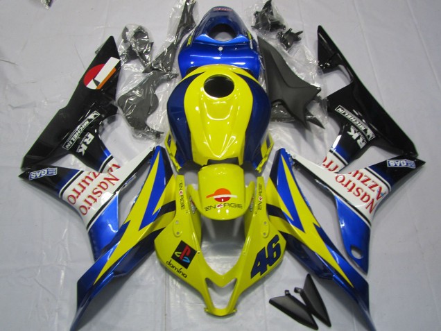 Comprare Carene Moto Honda CBR600RR 2007-2008 - Giallo Blu Bianco Nero Lucido Nastro Azzurro