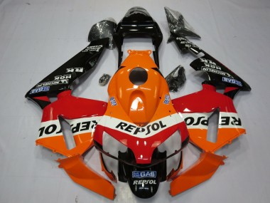 Comprare Carene Moto Honda CBR600RR 2003-2004 - Arancia Bianco Rosso Nero Lucido OEM Stile Repsol