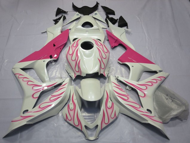 Comprare Carene Moto Honda CBR600RR 2007-2008 - Bianco Rosa Fiamma