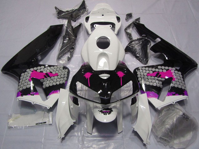 Comprare Carene Moto Honda CBR600RR 2005-2006 - Rosa Splatter on Nero Lucido
