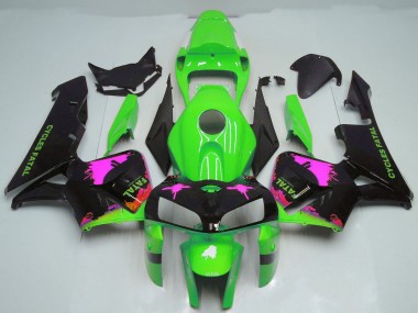 Comprare Carene Moto Honda CBR600RR 2005-2006 - Rosa Splatter on Verde