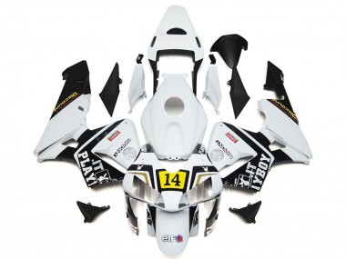 Comprare Carene Moto Honda CBR600RR 2003-2004 - Bianco Giallo Nero Lucido Playboy 14