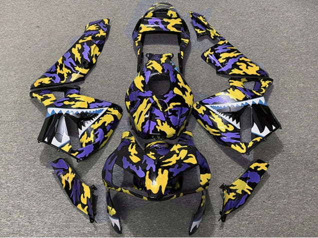 Comprare Carene Moto Honda CBR600RR 2003-2004 - Viola Giallo Camouflage Squalo