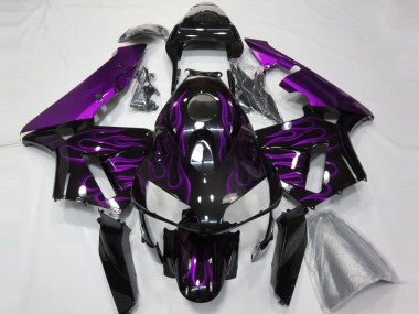 Comprare Carene Moto Honda CBR600RR 2003-2004 - Nero Lucido Viola Fiamma