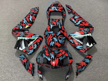 Comprare Carene Moto Honda CBR600RR 2003-2004 - Rosso Blu Camouflage Squalo