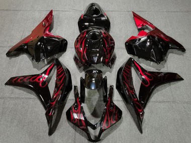 Comprare Carene Moto Honda CBR600RR 2009-2012 - Nero Lucido Rosso Fiamma