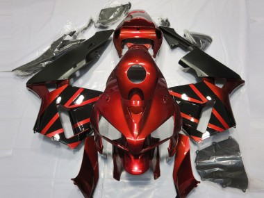 Comprare Carene Moto Honda CBR600RR 2005-2006 - Rosso Nero Lucido Design