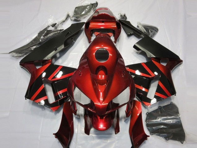 Comprare Carene Moto Honda CBR600RR 2005-2006 - Rosso Nero Lucido Design