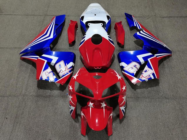 Comprare Carene Moto Honda CBR600RR 2005-2006 - Bianco Rosso Blu 69