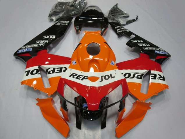 Comprare Carene Moto Honda CBR600RR 2005-2006 - Arancia Bianco Rosso Nero Lucido Repsol