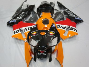 Comprare Carene Moto Honda CBR600RR 2005-2006 - Arancia Bianco Rosso Nero Lucido Repsol Man Power