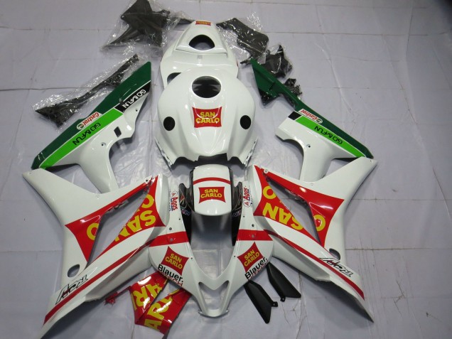 Comprare Carene Moto Honda CBR600RR 2007-2008 - Bianco Rosso Verde Giallo San Carlo