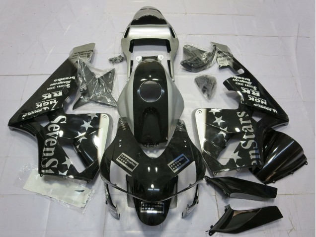 Comprare Carene Moto Honda CBR600RR 2003-2004 - Argento Nero Lucido SevenStars