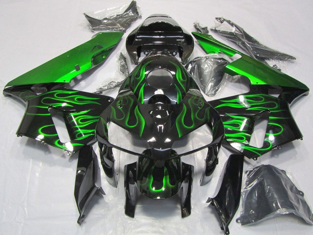 Comprare Carene Moto Honda CBR600RR 2005-2006 - Nero Lucido Vibrant Verde Fiamma